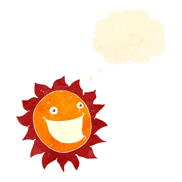Kreskówka retro szczęśliwy słońce — Wektor stockowy