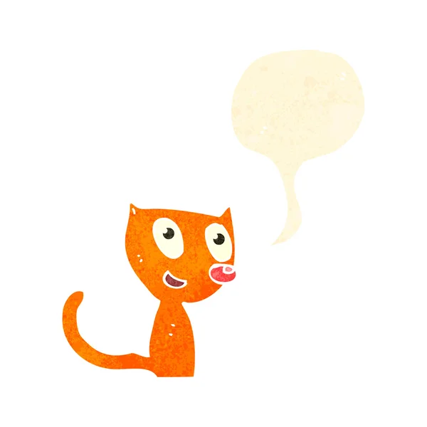 Retro küçük kedi karikatür — Stok Vektör
