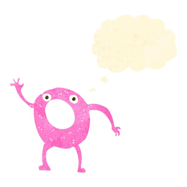 Retro tecknade rosa donut — Stockový vektor