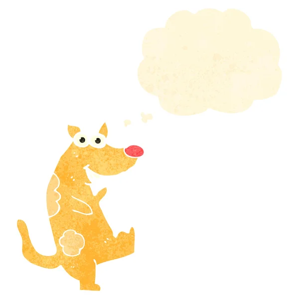 Ретро мультяшний собака з мисленням бульбашки — стоковий вектор
