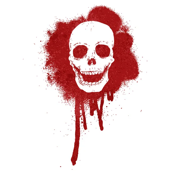 Graffit crânio sangue vermelho —  Vetores de Stock