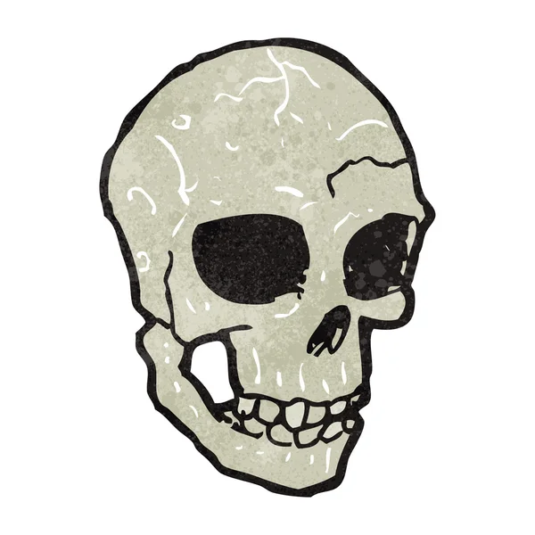 Spookachtige schedel retro cartoon — Stockvector