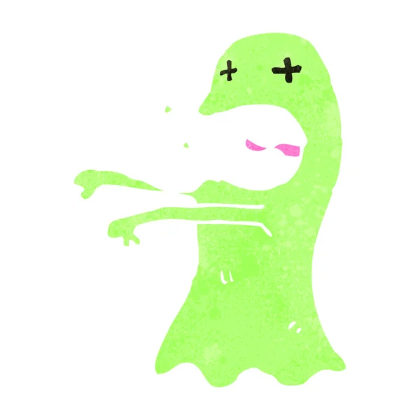 Retro cartoon ghost — Stok Vektör