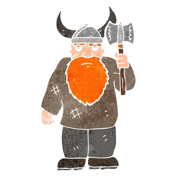 Vikingo de dibujos animados retro — Vector de stock