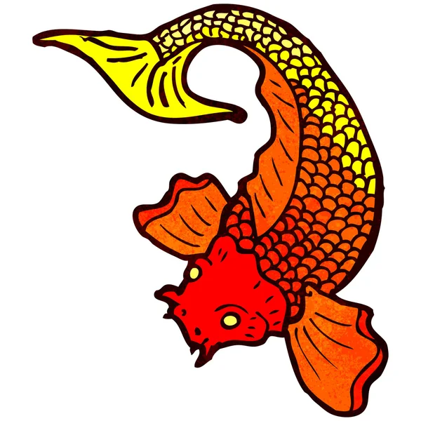 Retro dibujos animados peces japoneses — Archivo Imágenes Vectoriales