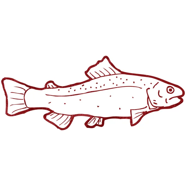 Retro kreslená ryba — Stockový vektor