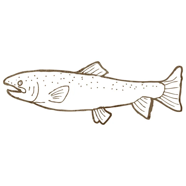 Peces de dibujos animados retro — Vector de stock