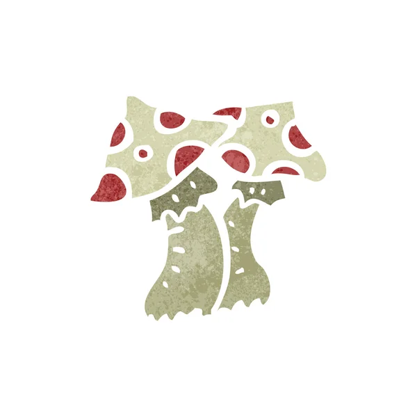 Toadstool retrô desenho animado — Vetor de Stock