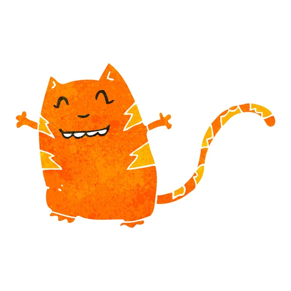 Retro dibujos animados divertido gato — Vector de stock