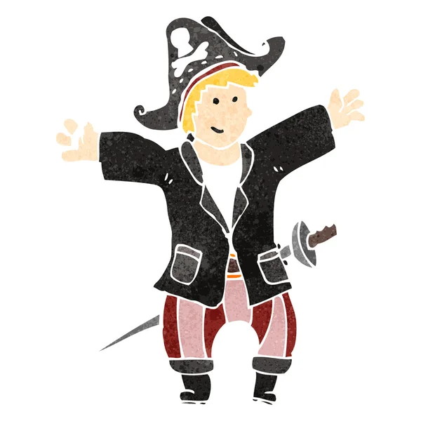 Retro cartoon pirate boy — Stock Vector