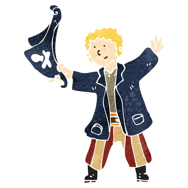 レトロな漫画海賊少年 — ストックベクタ