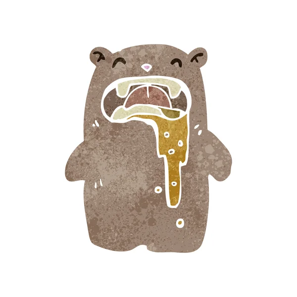 Retro cartoon gross little bear — Stock Vector