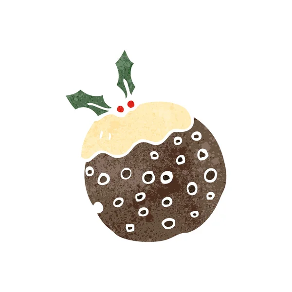 Retro dessin animé pudding de Noël — Image vectorielle