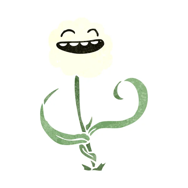 Retro cartoon flower character — Stock Vector