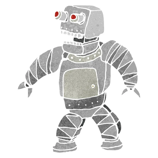 Robot de dibujos animados retro — Vector de stock