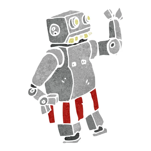 Retro Cartoon Robot — Stok Vektör