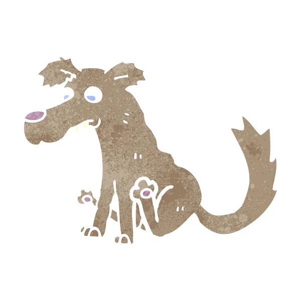 Retro kreslený poškrábání pes — Stockový vektor