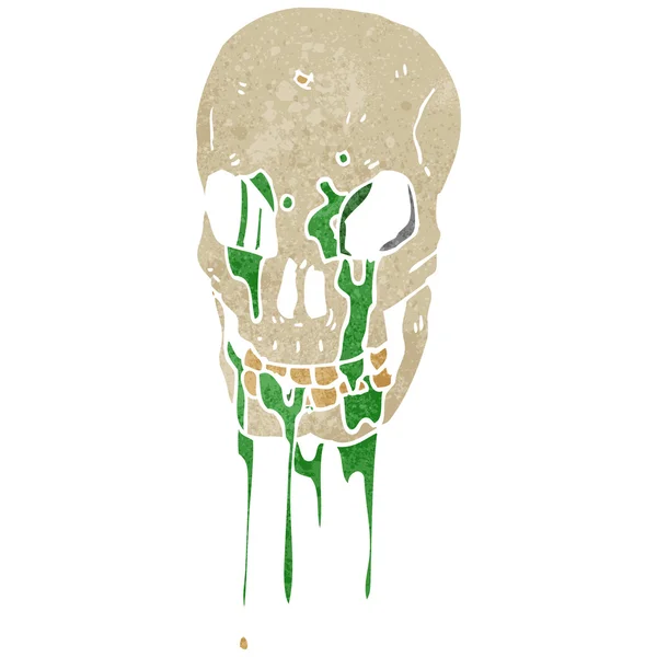 Bande dessinée rétro crâne dégoulinant de boue brut — Image vectorielle