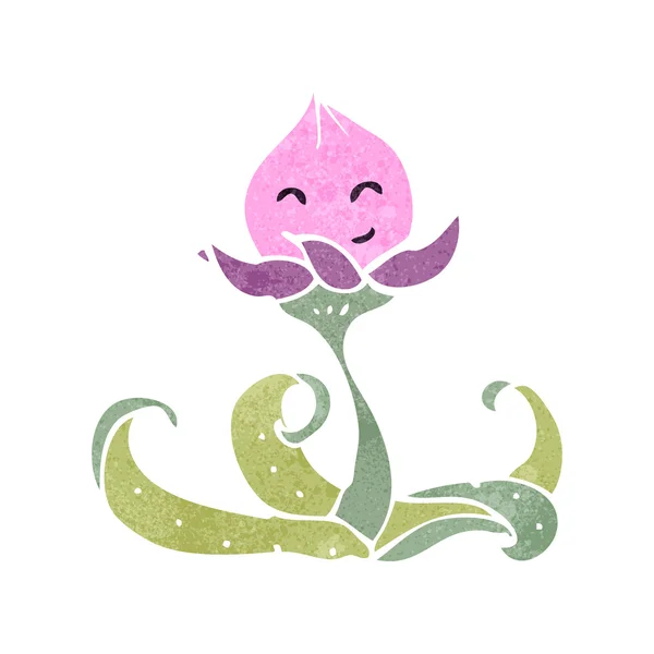 Mignon rétro fleur de dessin animé — Image vectorielle
