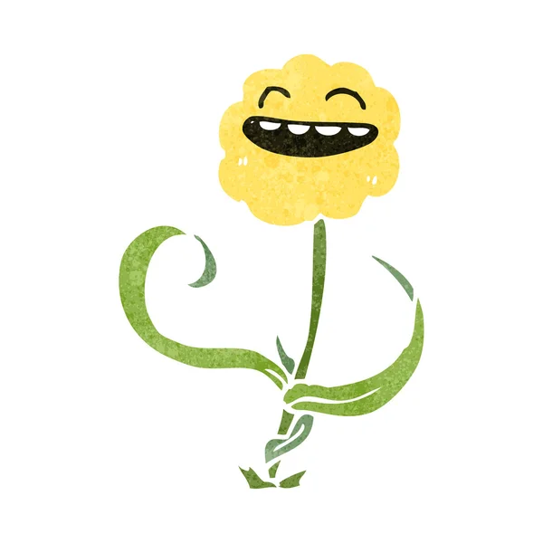 Söta retro tecknade blomma — Stock vektor