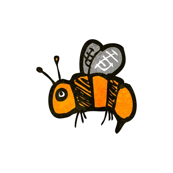 Doodle abeille de dessin animé — Image vectorielle