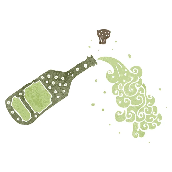 Caricature rétro versant champagne — Image vectorielle