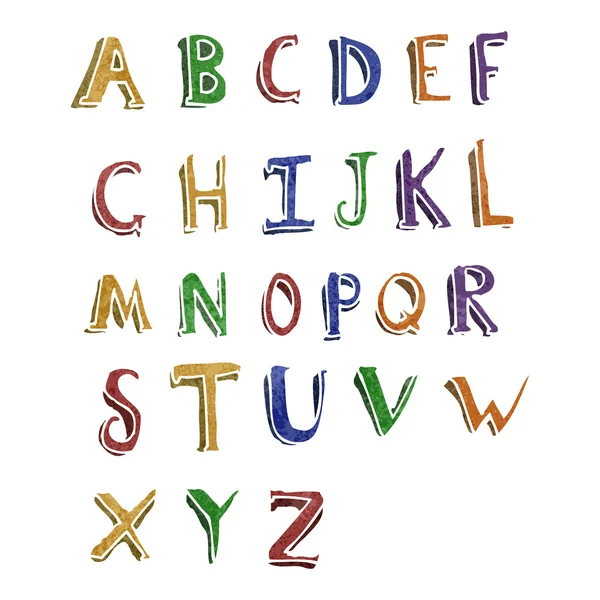 Alphabet dessin animé rétro — Image vectorielle