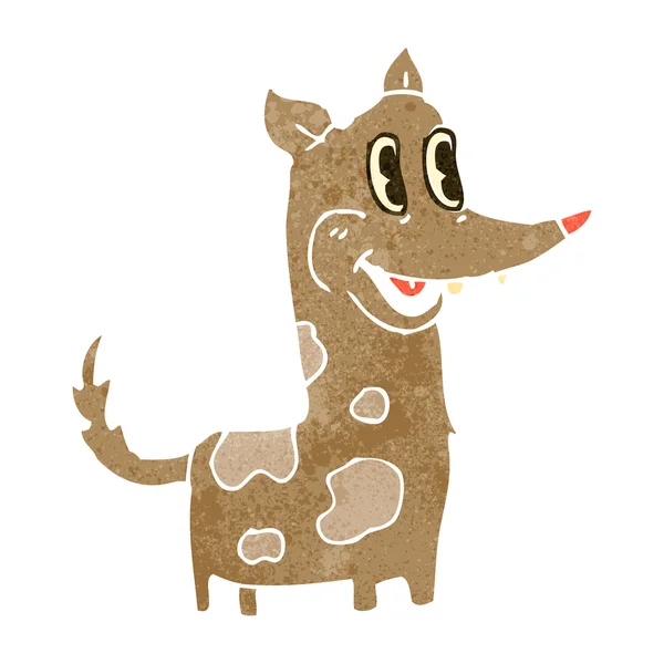 Retro dibujos animados feliz perrito — Vector de stock