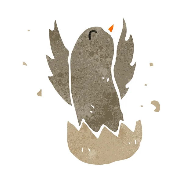 レトロな漫画孵化鳥 — ストックベクタ