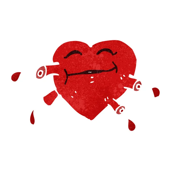 Αστείο καρτούν ρετρό καρδιά — Διανυσματικό Αρχείο