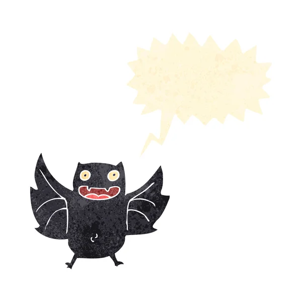 Retro cartoon screeching bat — Stock Vector