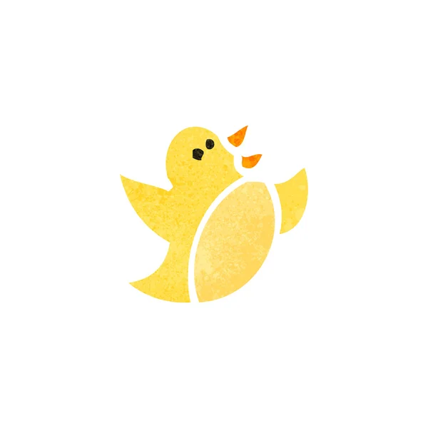 Drôle rétro dessin animé oiseau — Image vectorielle