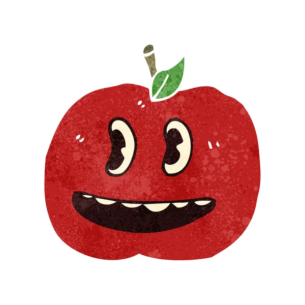 Manzana de dibujos animados retro — Vector de stock