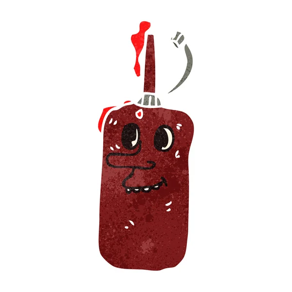 Retro cartone animato bottiglia di ketchup — Vettoriale Stock
