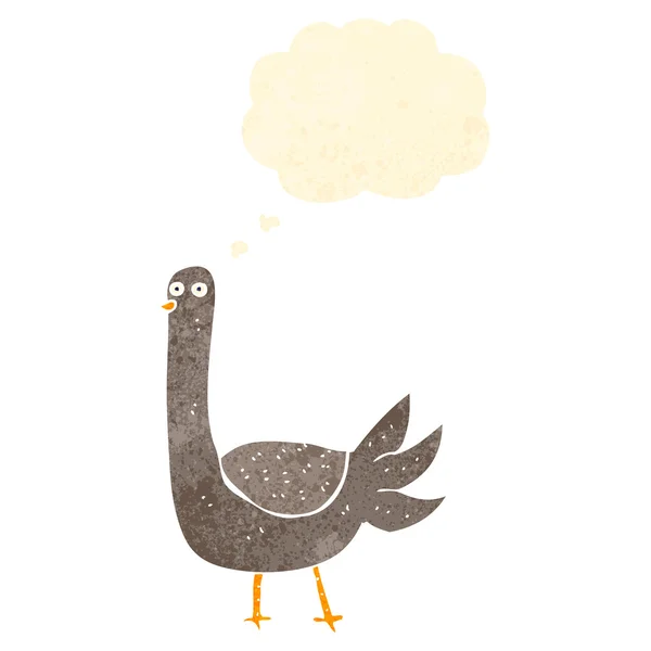 Retro karikatür güvercin ile düşünce balonu — Stok Vektör