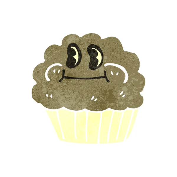 Retro cartoon cupcake — Stockvector