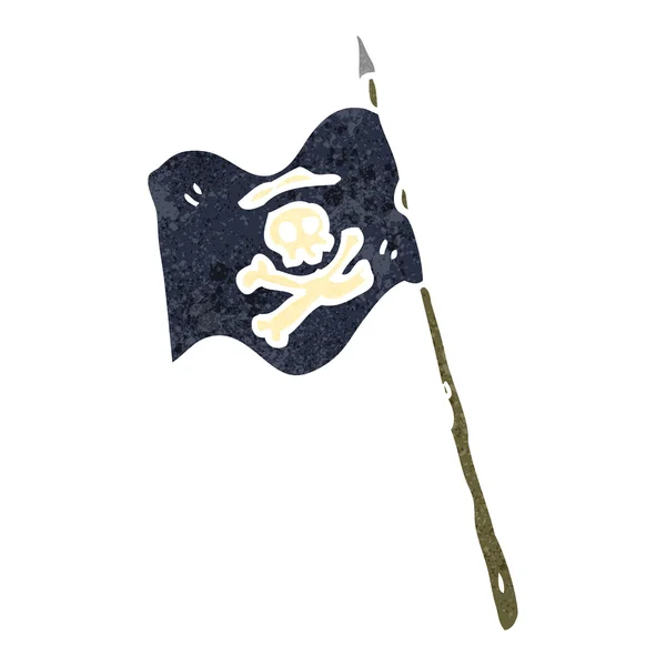 Retro cartoon pirate flag — Stock Vector