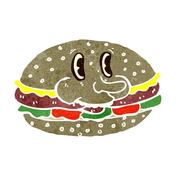 Retro Cartoon Burger — Stockvektor