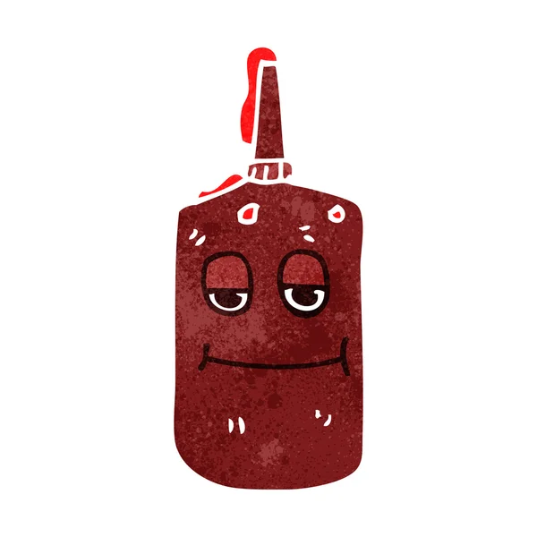 Retro-Cartoon Ketchup-Flasche — Stockvektor