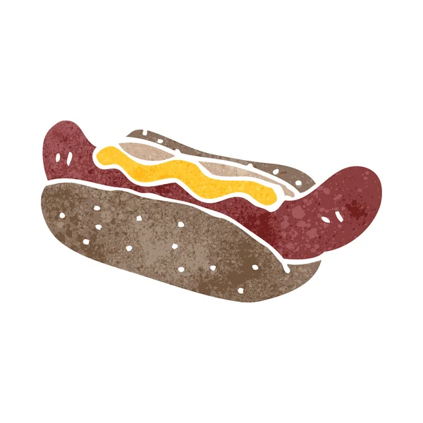 Retro cartoon hotdog — Stock Vector