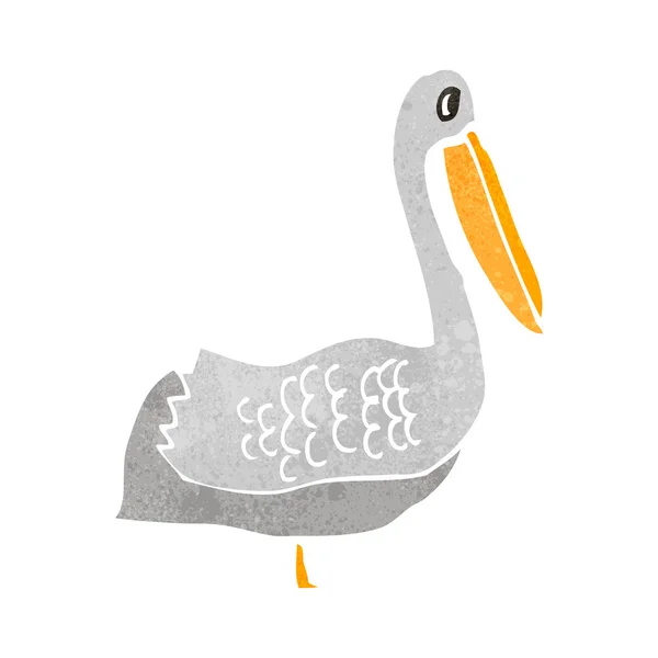 Desenhos animados retro pelicano — Vetor de Stock
