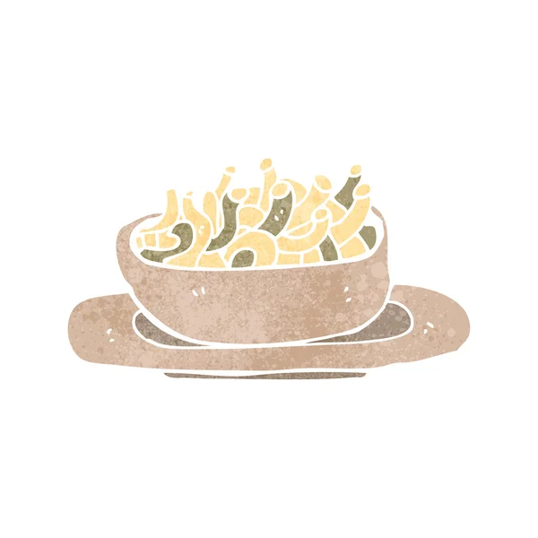 Retro cartoon bowl of noodles — Stock Vector