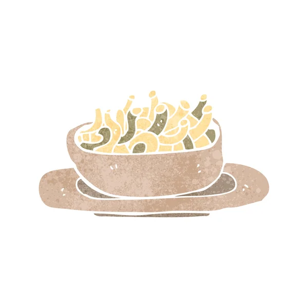 Tazón de dibujos animados retro de fideos — Vector de stock