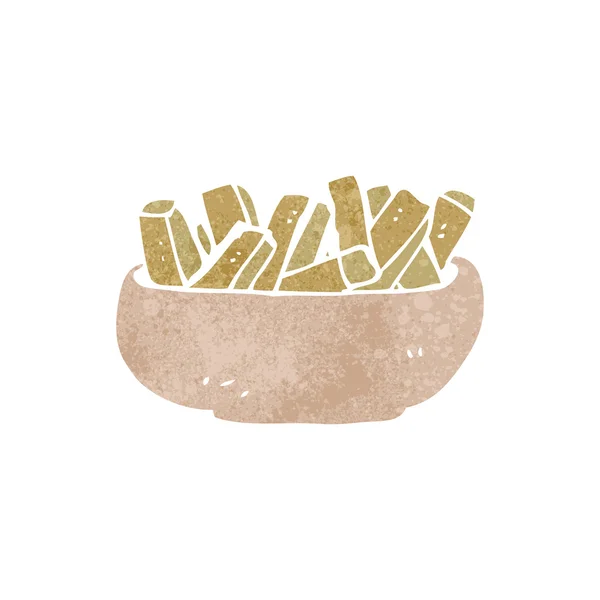 Bol de dessin animé rétro de frites — Image vectorielle
