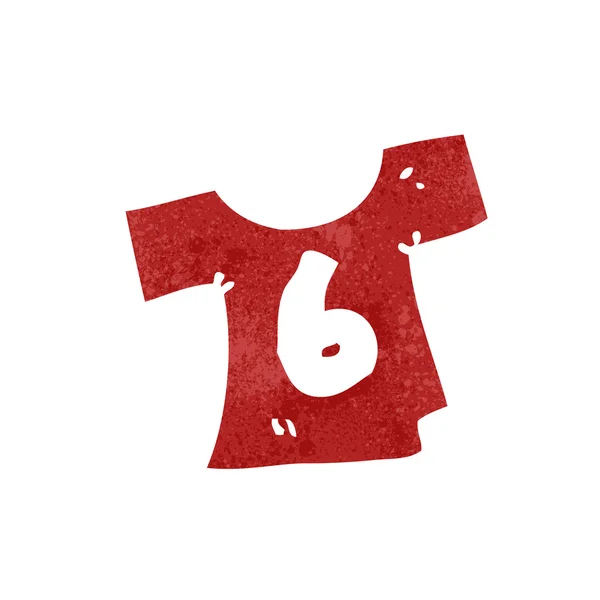 Retro kreslený číslované sportovní tričko — Stockový vektor
