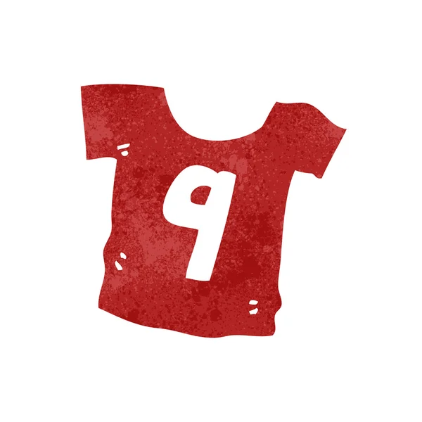 Camisa deportiva numerada de dibujos animados retro — Vector de stock