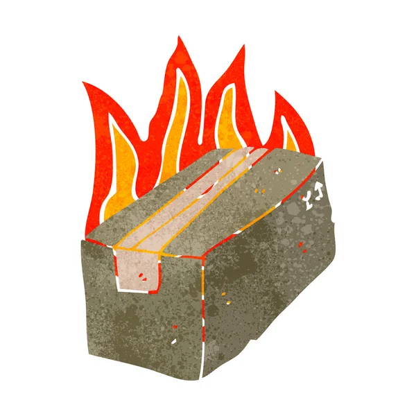 Caricature rétro brûlant paquet de poste — Image vectorielle