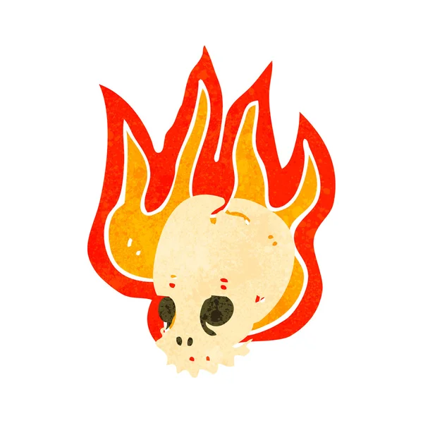 Символ пламенеющего черепа ретро — стоковый вектор