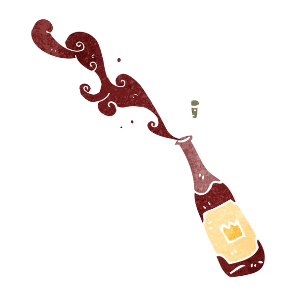 Retro desenho animado vinho tinto — Vetor de Stock