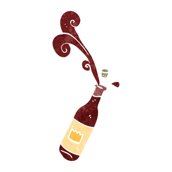 Retro karikatür kırmızı şarap — Stok Vektör